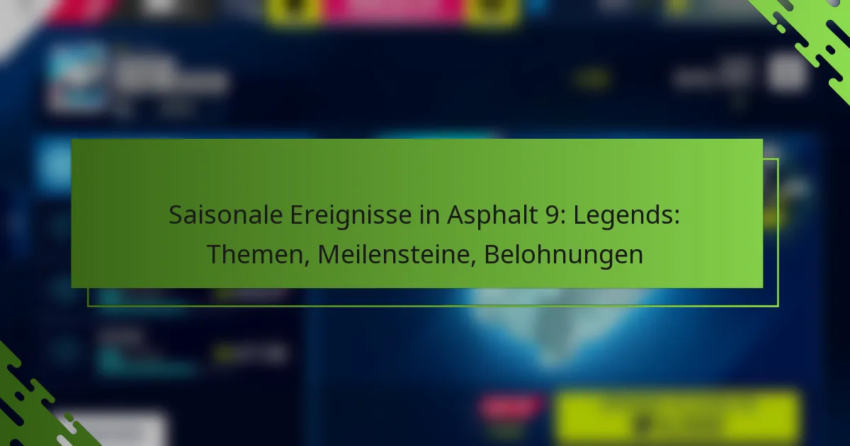Saisonale Ereignisse in Asphalt 9: Legends: Themen, Meilensteine, Belohnungen