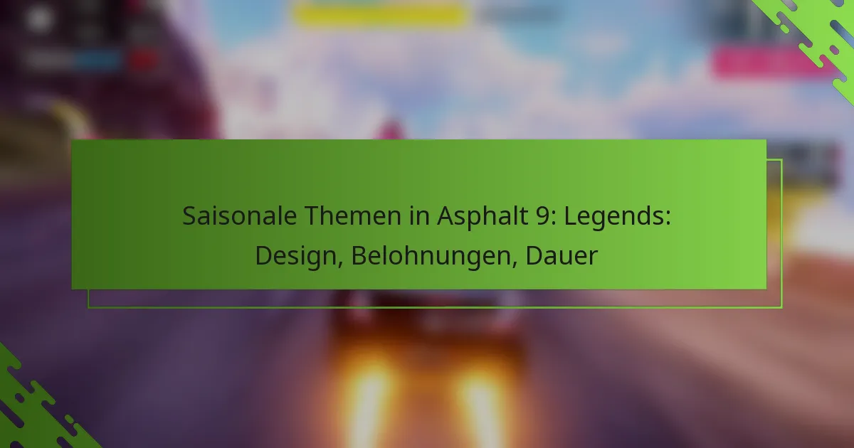 Saisonale Themen in Asphalt 9: Legends: Design, Belohnungen, Dauer