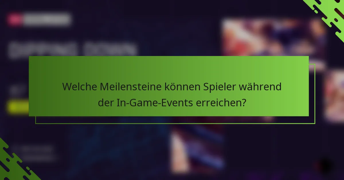 Welche Meilensteine können Spieler während der In-Game-Events erreichen?